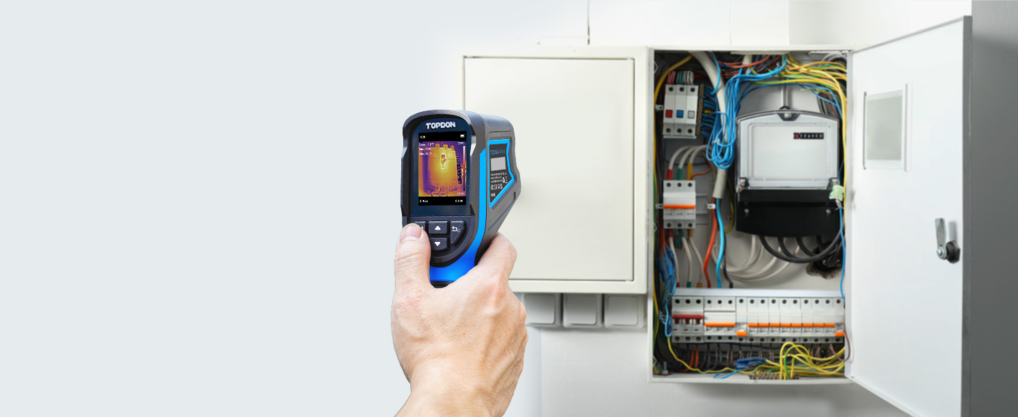 TOPDON TC004 Міні тепловізор, 240x240 IR-роздільна здатність, ручний тепловізійний прилад, 15 годин роботи від акумулятора, частота оновлення 25 Гц, діапазон температур -20℃ до 450℃, високий/низький температурний тригер, чорно-синя палітра