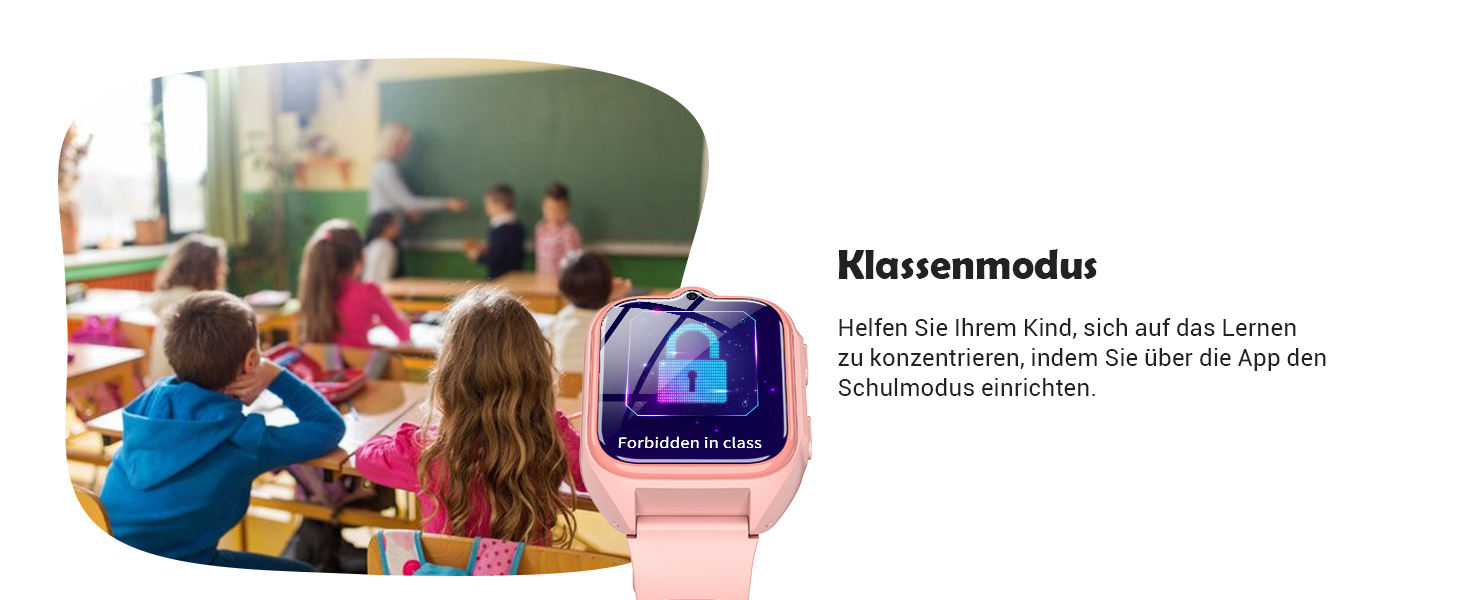 Дитячий смарт-годинник Blackview Kinder 4G: GPS, SIM-карта, відеодзвінки, SOS, дзвінки, чат, SMS, шкільний режим, лічильник кроків – Персиково-рожевий