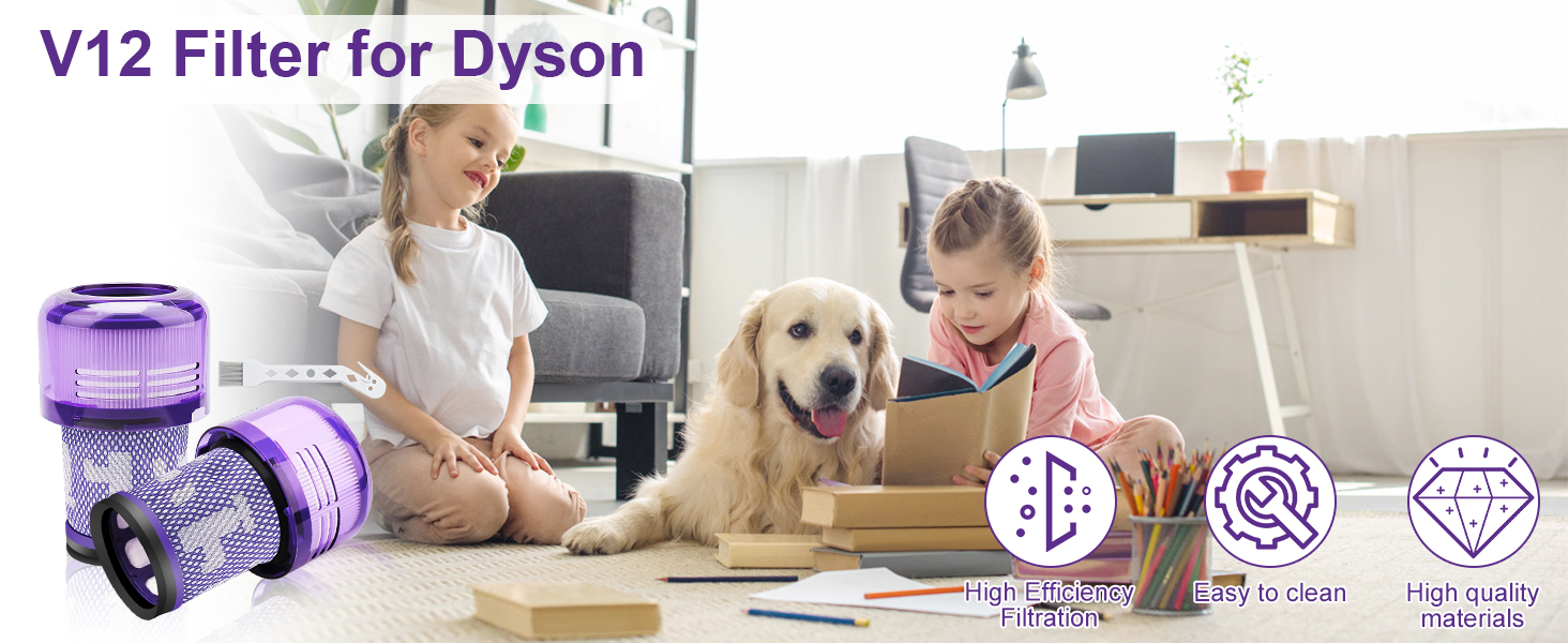 Набір фільтрів для пилососа Dyson V15 SV14 DV17 SV22 та V12 (4 шт.) — смінні HEPA-фільтри для акумуляторного пилососа
