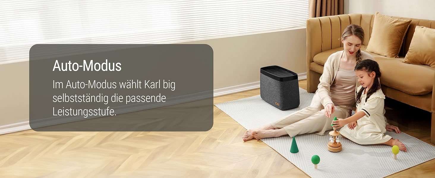 Зволожувач повітря Stadler Form Karl big - тихий, потужний, для приміщень до 100 м², з керуванням через додаток, чорний