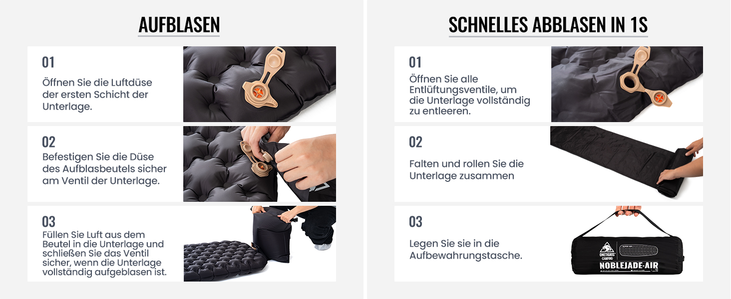 Каремат надувний OneTigris NOBLEJADE 10 см для кемпінгу, туризму, автомобіля (R-7.3) з помпою