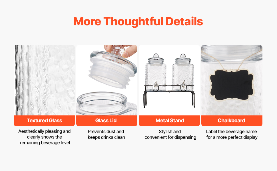 Диспенсер для напоїв VEVOR (2 x 5,5 л) з металевим підставкою, скляний сокодиспенсер з антикрапельним краном, для ресторанів, вечірок, приготування домашніх напоїв