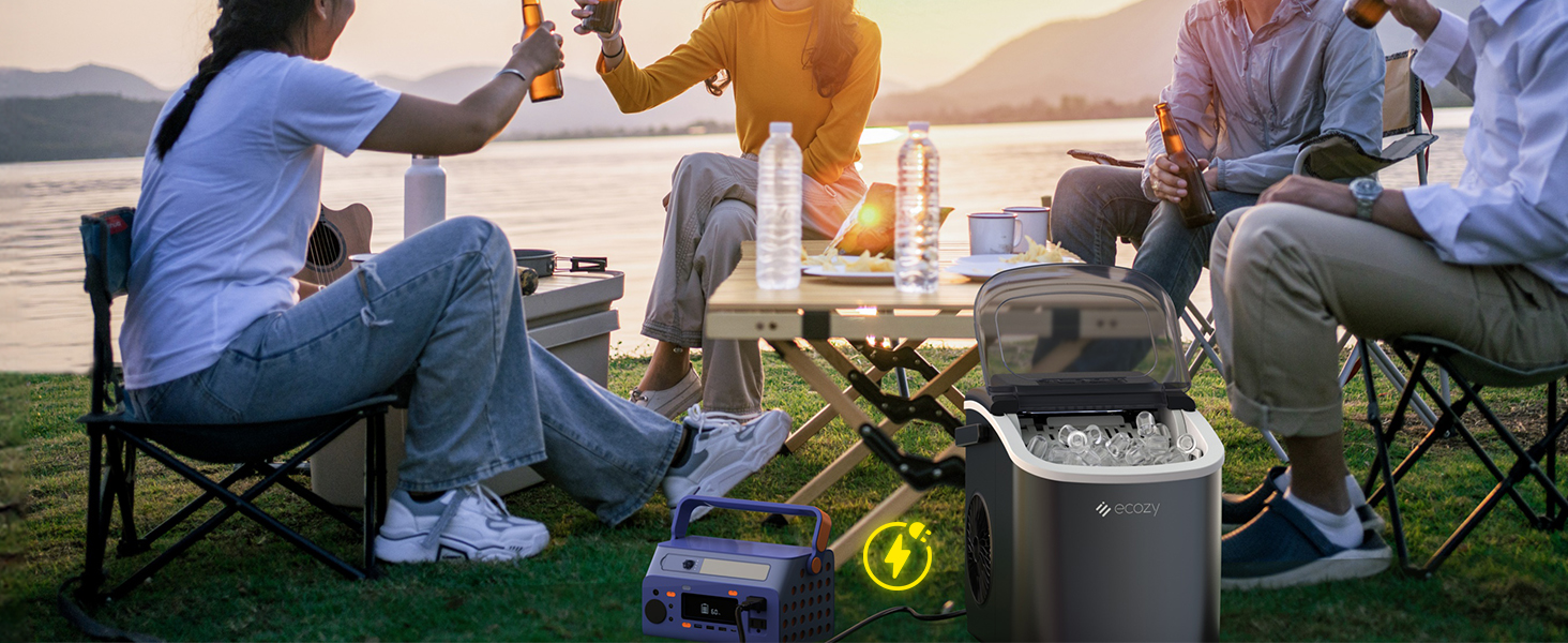 Машина для приготування льоду Ecozy: компактна, самоочисна, 9 кубиків за 6 хвилин, 12 кг/24 години, для дому та вечірок