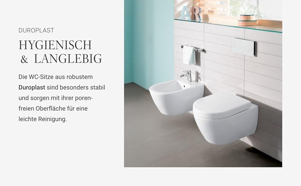 Сидіння для унітаза Villeroy & Boch O.novo з мікроліфтом (м'яке закриття), Duroplast, D-подібне, колір білий альпійський глянець