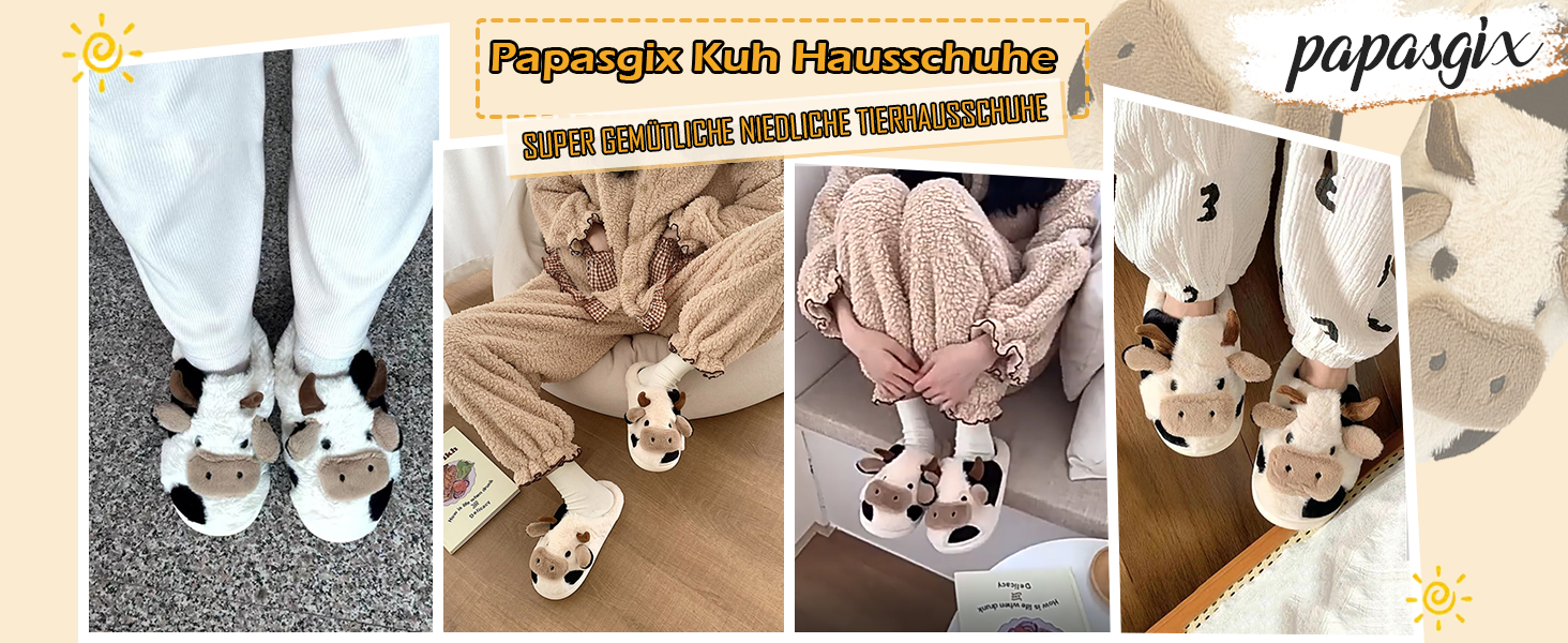 Тапочки-корови для дому: плюшеві, теплі, унісекс, 40/41 EU (колір: кава)