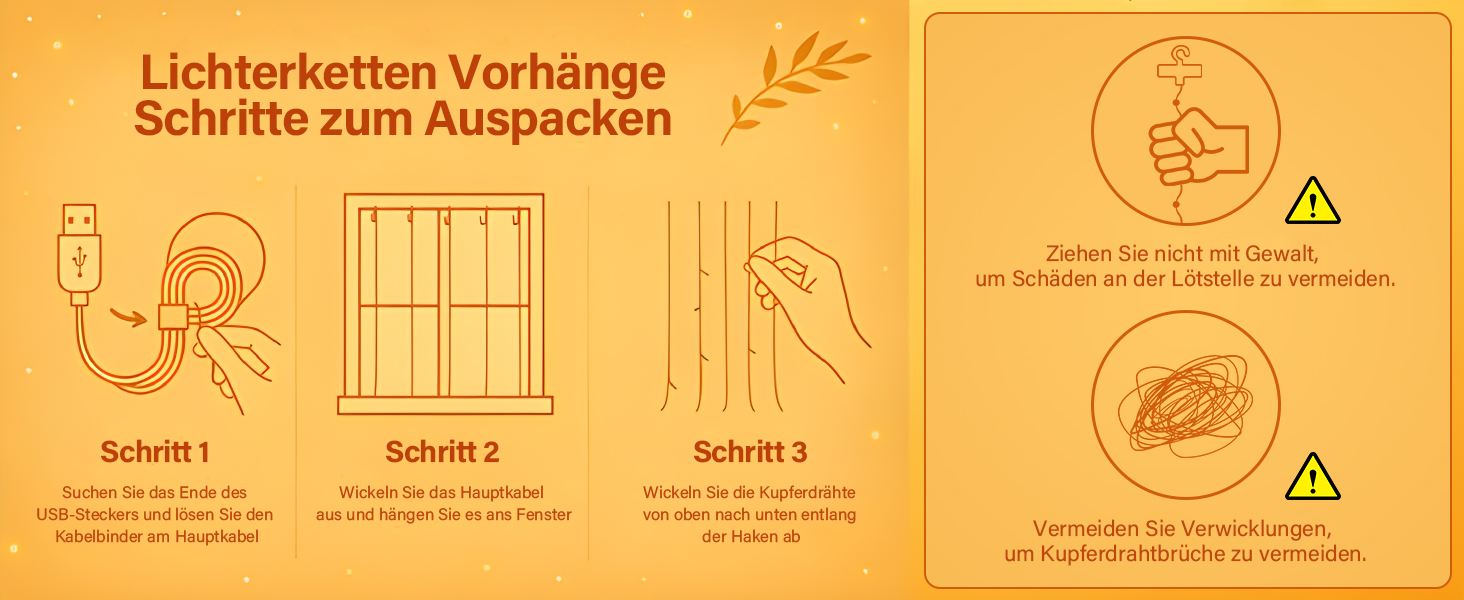 Ламповий фонтан 3x3м, 300 LED, USB, 8 режимів, пульт, IP65, для декору, свята, вечірки, тепле світло, мідний дріт