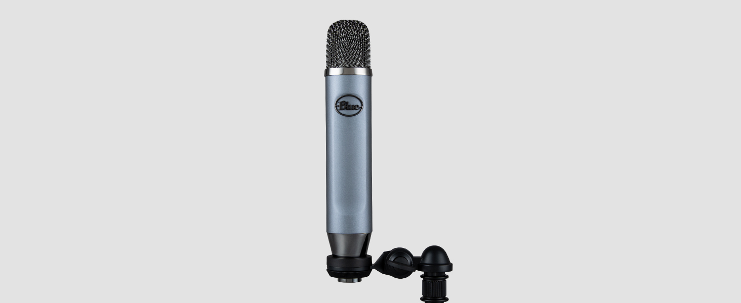 Конденсаторний мікрофон Blue Ember XLR для запису та стрімінгу, сірий + адаптер для стійки