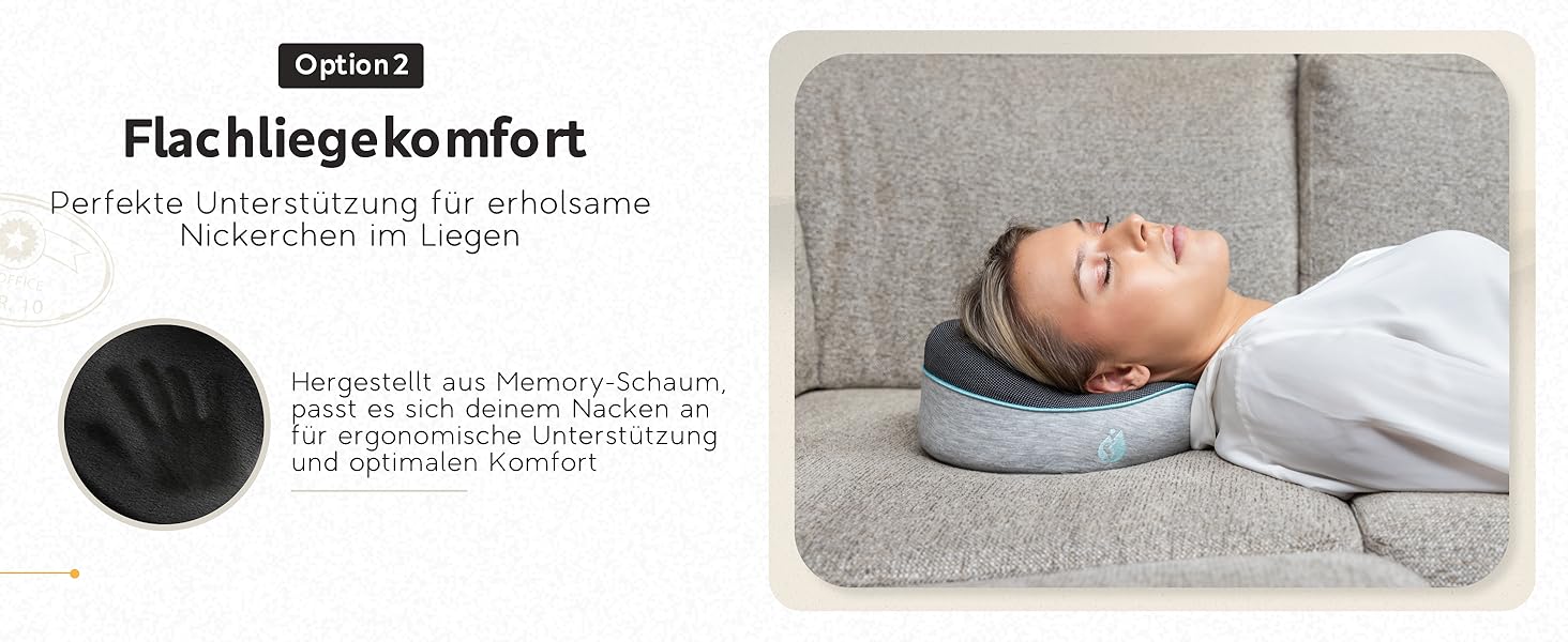 Подушка для шиї TRAVARA - Memory Foam - для подорожей літаком та автомобілем. Сіра подушка-воротник для комфортних тривалих поїздок.