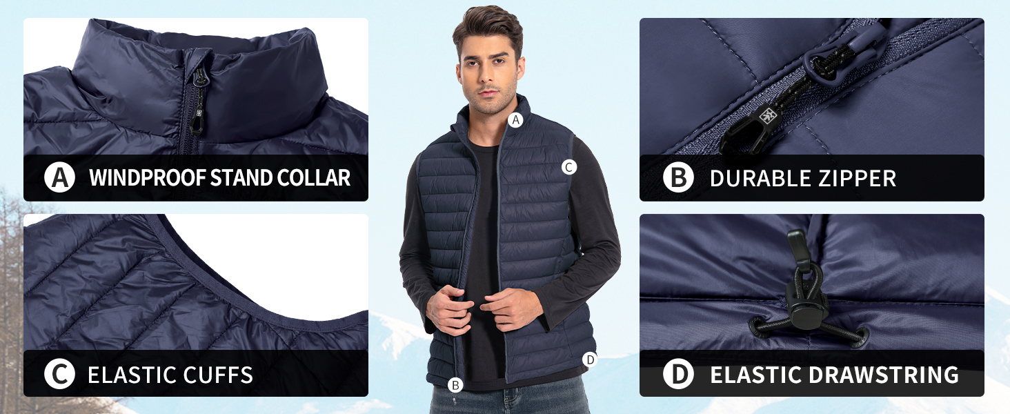 Чоловіча легка степна жилетка Pioneer Camp – водонепроникна, пакувальна, з підкладкою – для активного відпочинку, роботи, спорту та подорожей (Чорний, L)