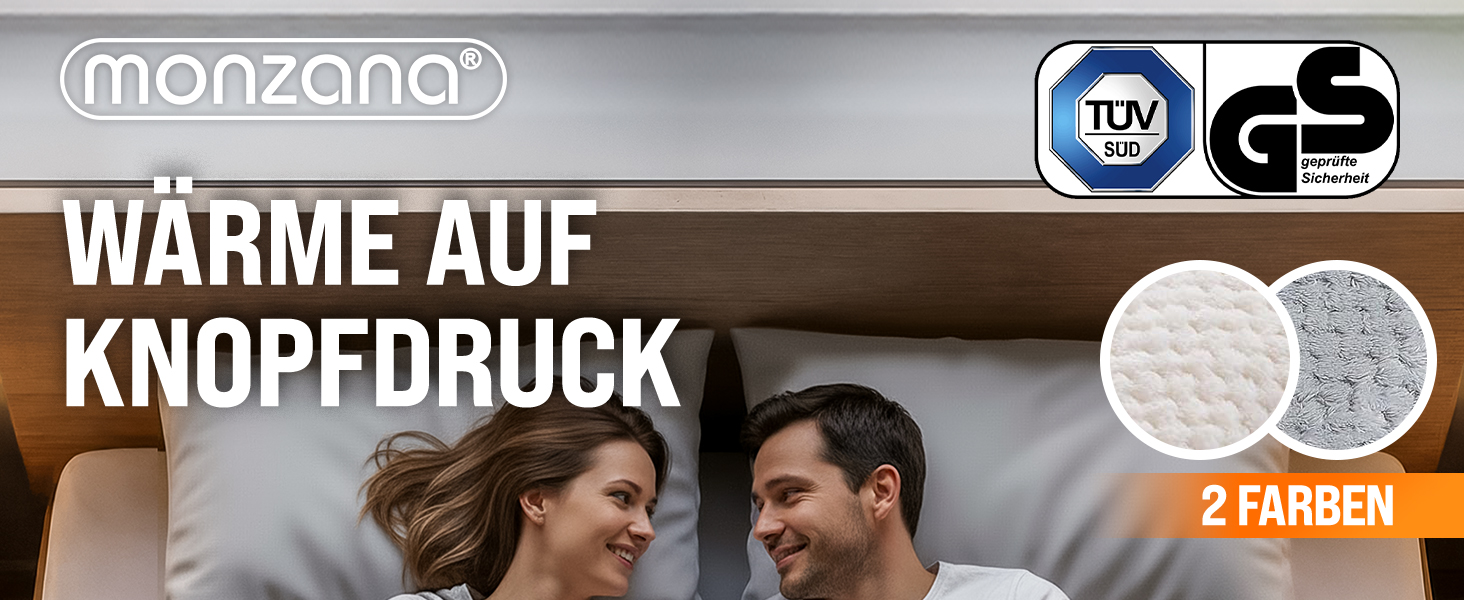 Електрична ковдра Monzana® 160x140 см з таймером, Coral Fleece, 2x60W, сіра, з захистом від перегріву, пральна, для дому