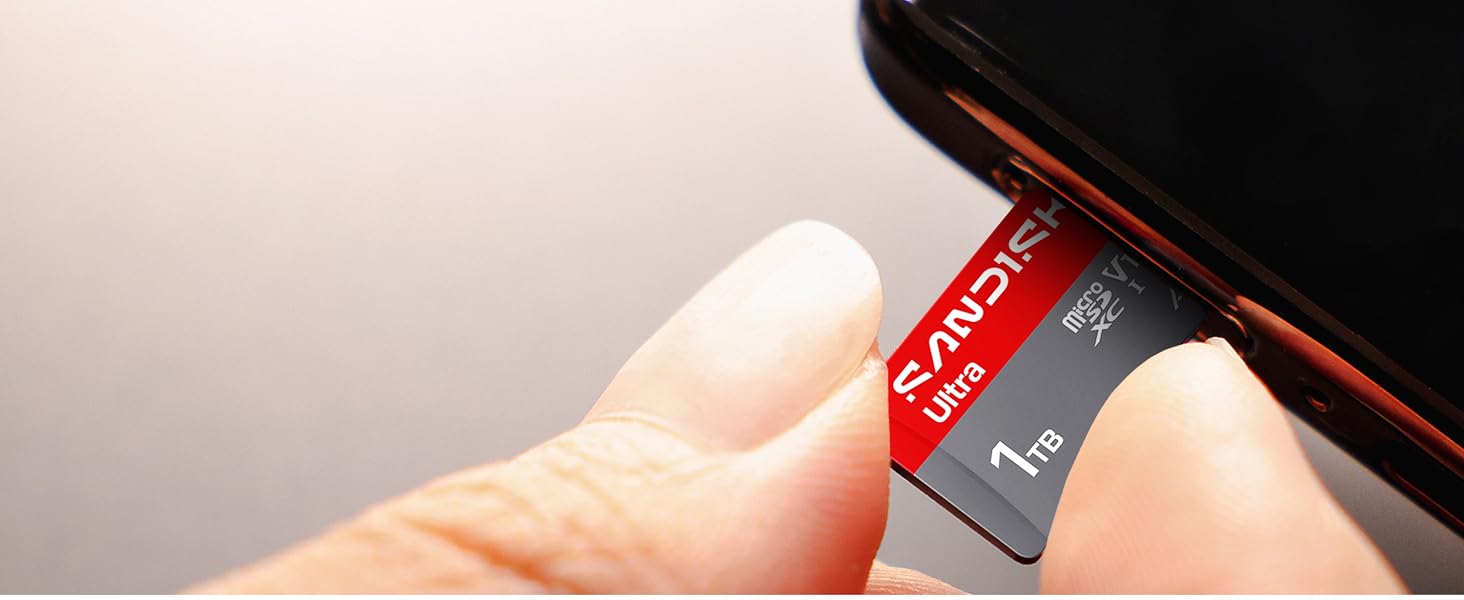 Карта пам'яті SanDisk Ultra microSDXC 1TB UHS-I (до 195 МБ/с, V10, U1, A1) з SD-адаптером для смартфонів, планшетів та камер