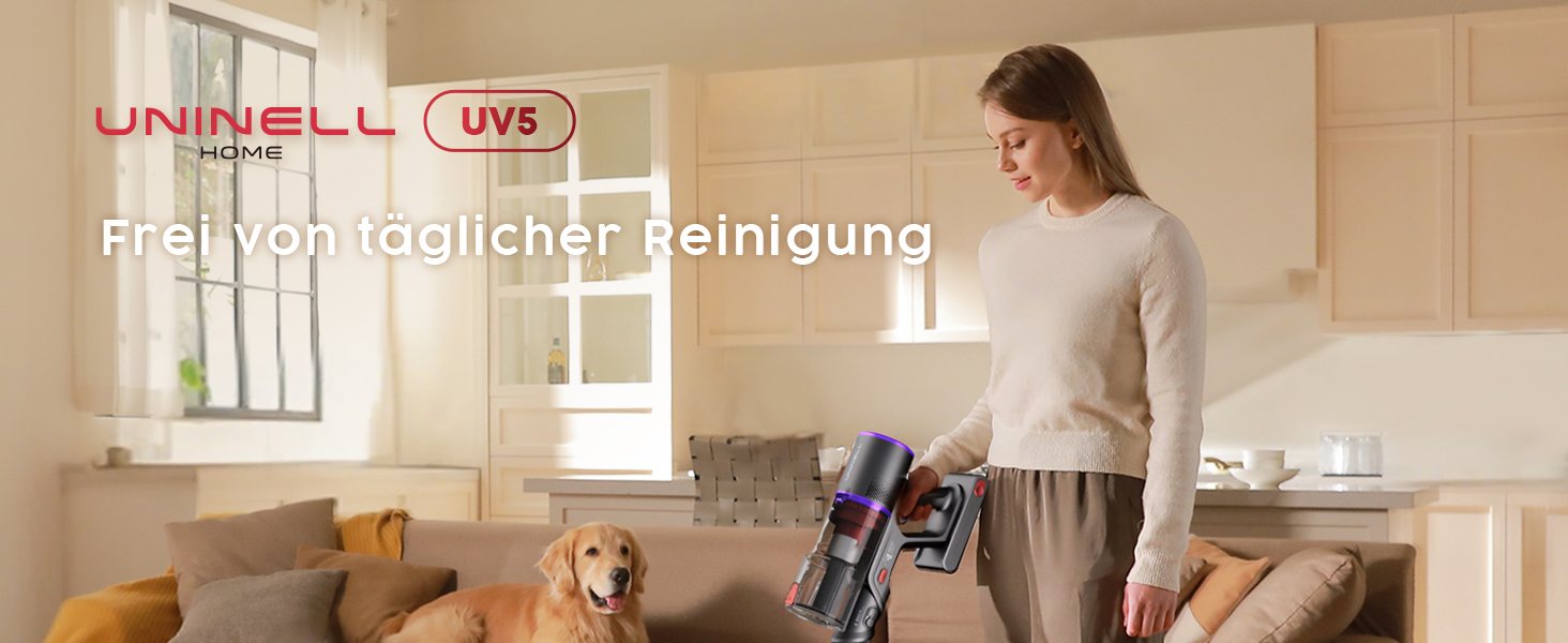 Бездротовий акумуляторний пилосос UNINELL HOME 50000Pa/580W, 70 хвилин роботи, LED-дисплей, антизаплутувана щітка, для твердих поверхонь, килимів, шерсті тварин