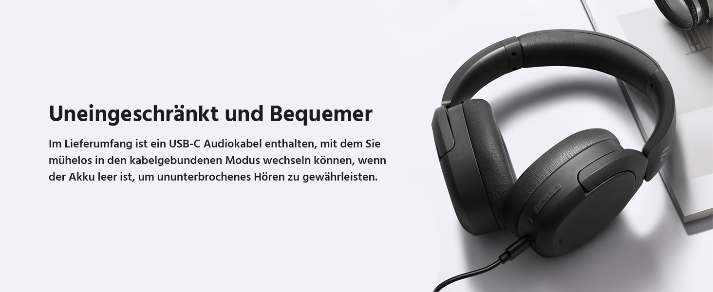 Edifier W830NB Бездротові навушники Over-Ear з ANC -45dB, 94год. акумулятор, LDAC Hi-Res звук, Spatial Audio, швидка зарядка, Bluetooth V5.4 (пісочний)