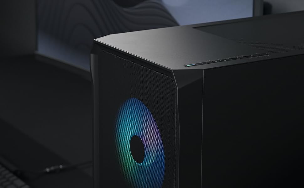 Корпус для ПК Fractal Design Focus 2 Black з темним склом та сітчастою передньою панеллю. В комплекті 2 вентилятори 140 мм. ATX