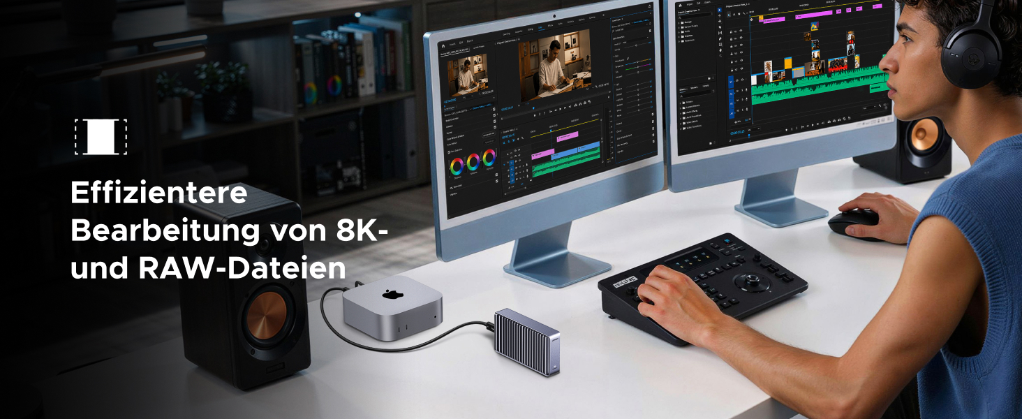Зовнішній корпус для M.2 NVMe SSD UGREEN 80Gbps, сумісний з Thunderbolt 5/4 та USB4