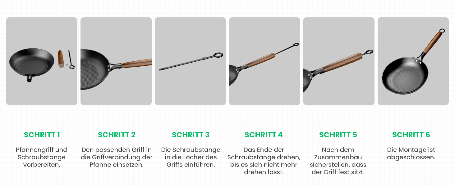 Чавунна сковорода YUTANN 28 см, для індукції, газу, електроплити, з антипригарним покриттям, без PFAS/PFOA, чорна