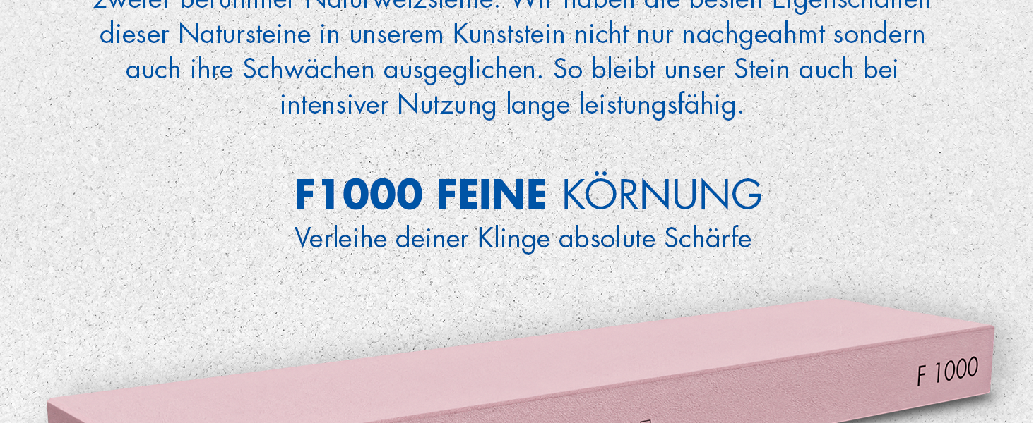 Точило для ножів Zische - Schleifstein з EDM Korund, 200x60x25 мм, 2 зернистості FEPA 500/1200 (Missarka Ultra)