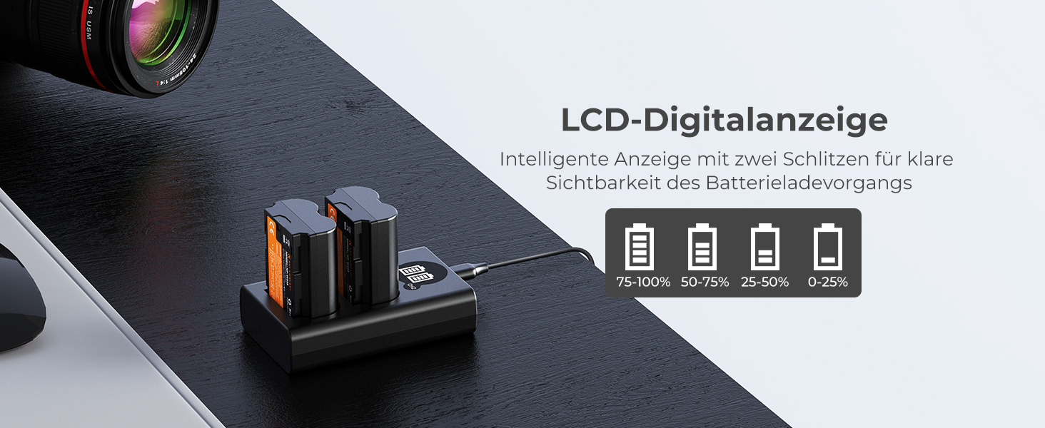 Зарядний пристрій K&F CONCEPT NP-W235 з LED-дисплеєм, Dual Slot, Micro USB та Type-C, сумісний з Fujifilm X-T5, X-T4, GFX 100S, X-H2S, GFX 50S II, VG-XT4. Підтримка передачі даних.