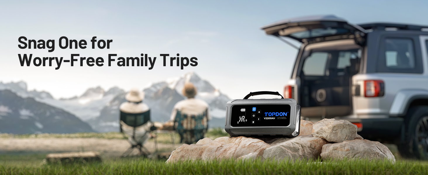 TOPDON V2200Air: Портативний стартер та компресор для авто (2200A, 150PSI)