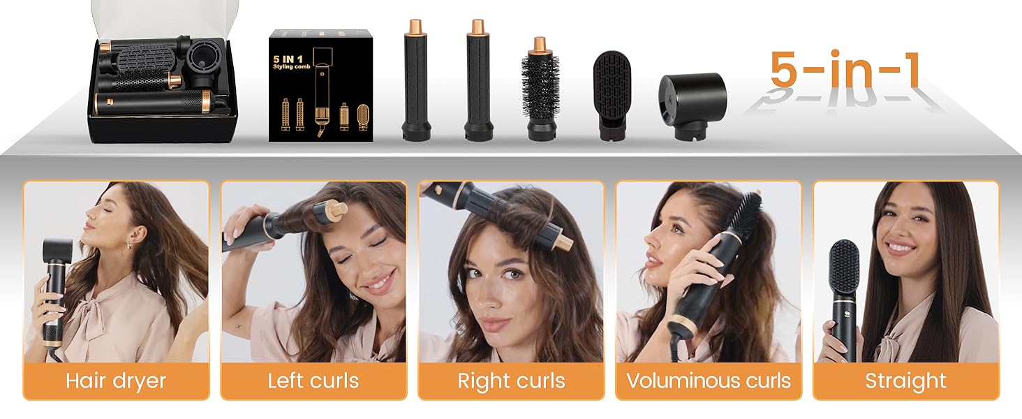 Airstyler Pro 5 в 1: Фен-щітка, фен, плойка, об’єм, локони. 1000W, для створення різних зачісок