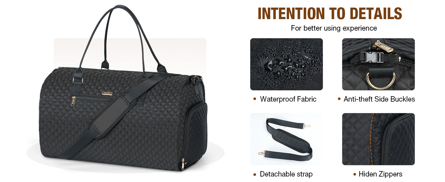 Сумка-органайзер для подорожей 2в1, жіноча, 50L, з відділеннями для взуття та речей, чорна