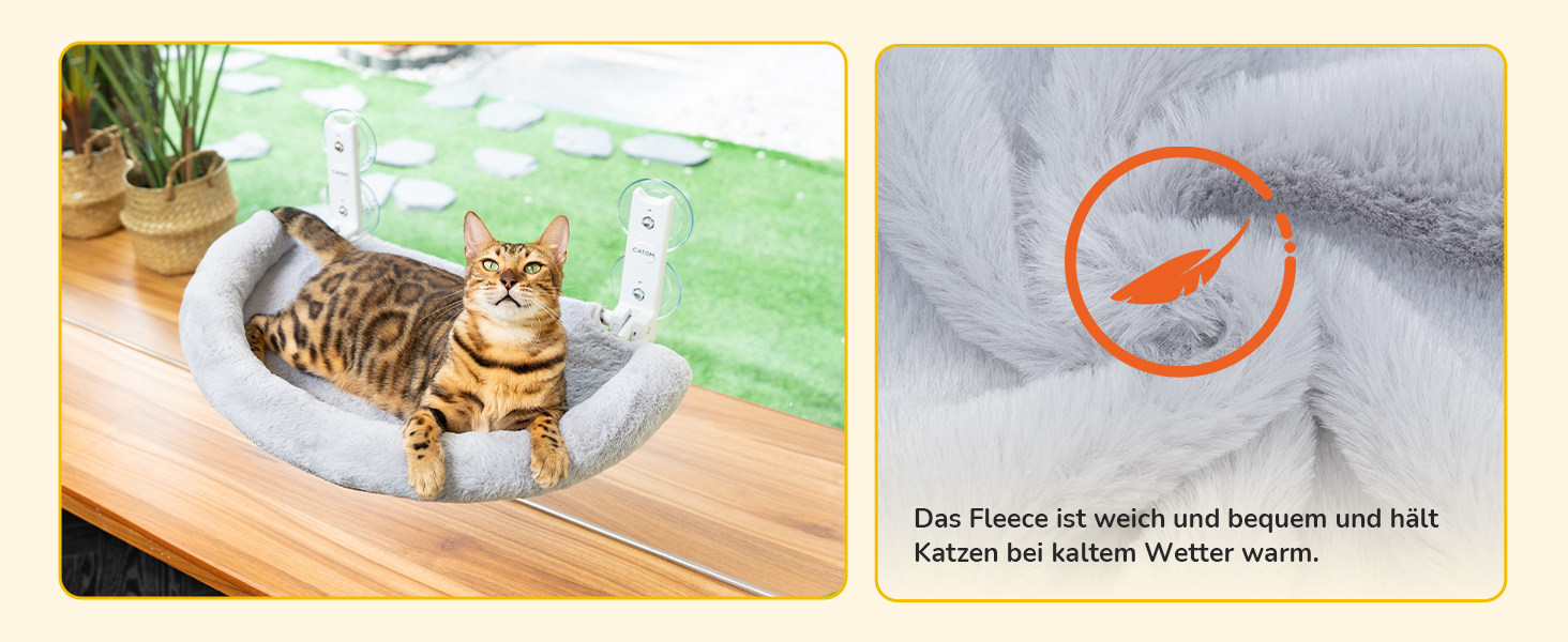 Кішка лежанка на вікно CATISM, сіра, з подушкою, до 20 кг, 52x30 см