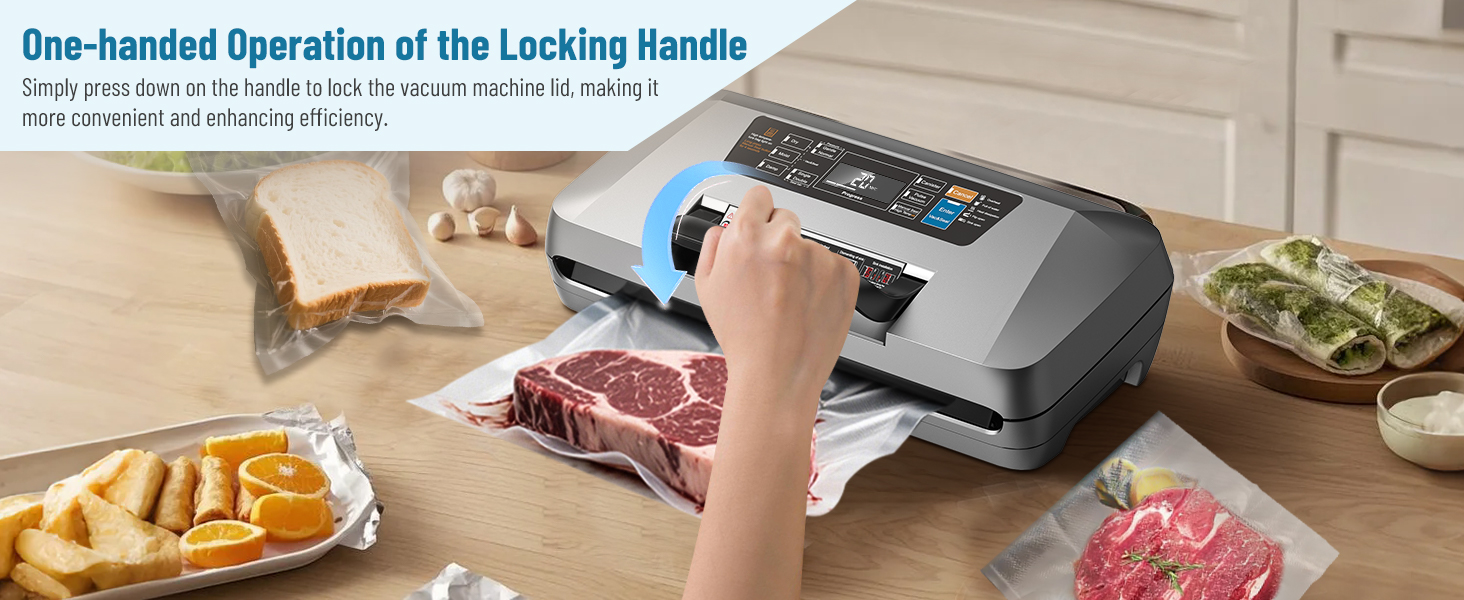 Професійний вакуумний пакувальник DXstring Vakuumiergerät Profi: 12 функцій, 95kPa, подвійний шов, для продуктів харчування