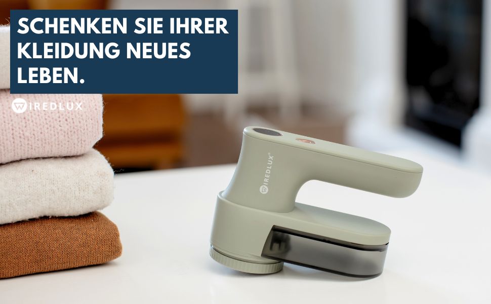 Електричний видалення ворсу та котушок для одягу – Fusselentferner з 3 швидкостями, LED-дисплеєм, USB-зарядкою, портативний пристрій з подвійним захистом (Sage)