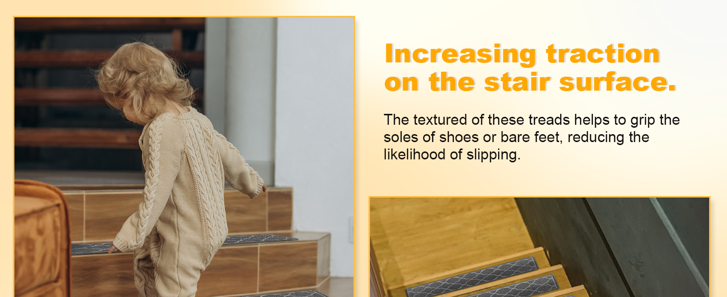 15 килимків на сходи 76x20 см, антиковзаючі, самоклеючі, для дітей, літніх людей та собак, сірий колір