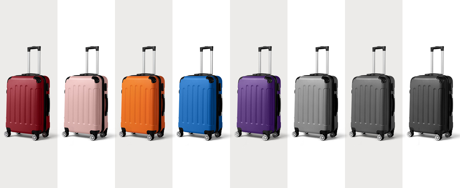 Набір валіз LALAHO 3 шт. з косметичками, рожеве золото, ABS пластик