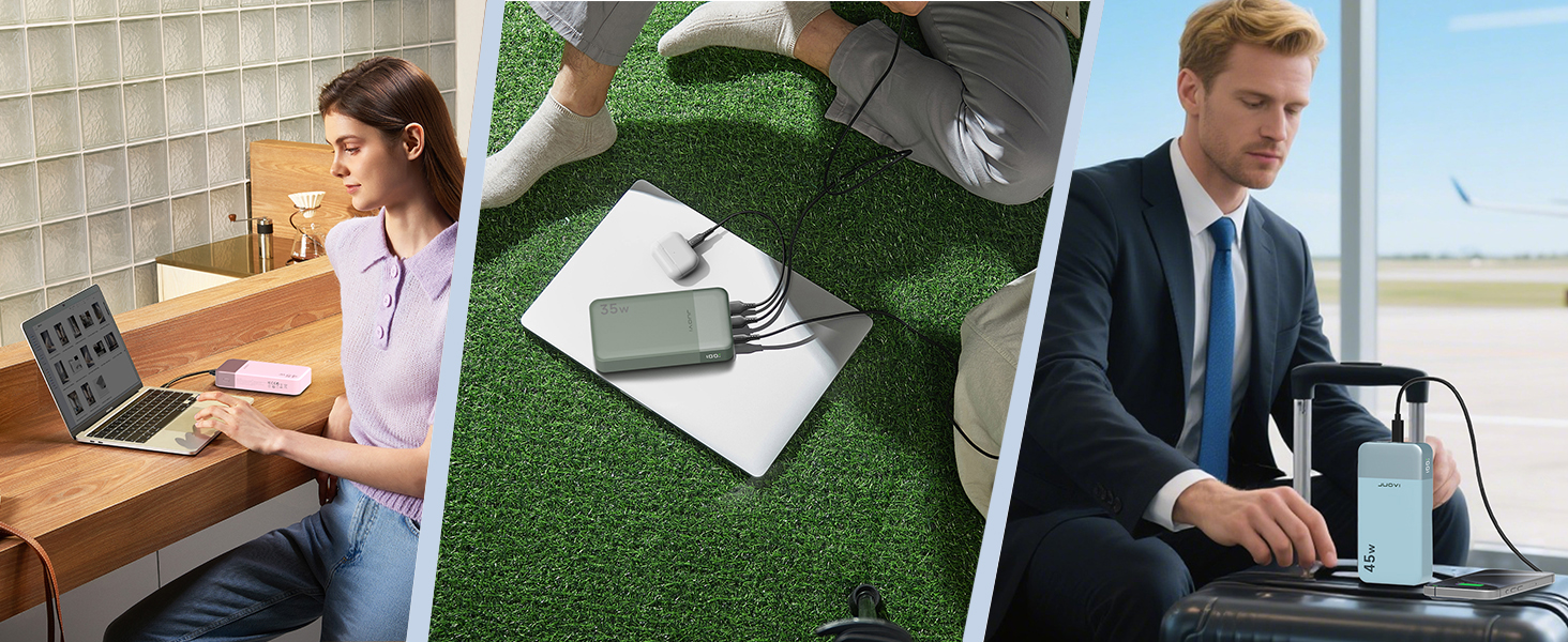 Power Bank JUOVI J2621, 20000mAh, 45W, для Switch, MacBook, iPhone, Samsung, Steam Deck та інших пристроїв