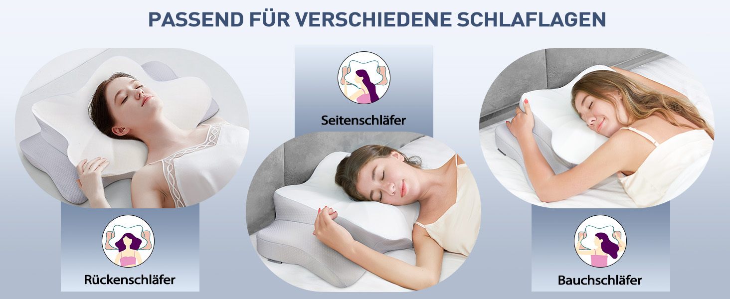 Подушка для шиї DONAMA з піни Memory Foam, ергономічна, з підлокітниками, охолоджуюча, сіра 63x38x14 см