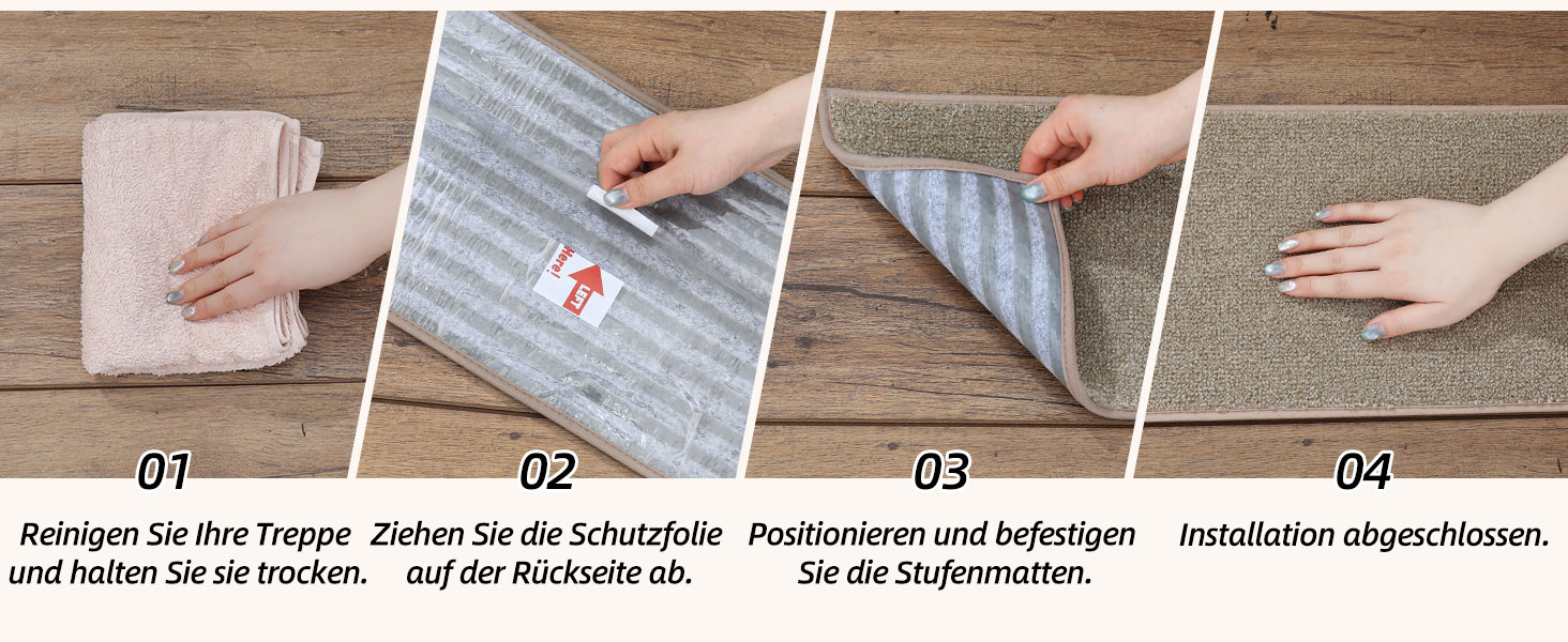 Ковзаючі сходи COSY HOMEER, 15 шт., 70x22 см, самоклеючі, машинне прання, 100% поліестер, TPE-підкладка, для дітей, літніх людей та домашніх тварин