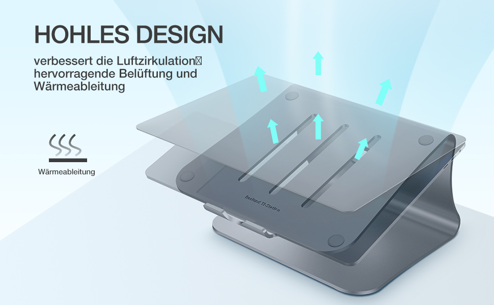 Підставка для ноутбука з алюмінію, сіра, для MacBook, Dell, HP, Lenovo, Microsoft Surface, Samsung (11-16 дюймів)