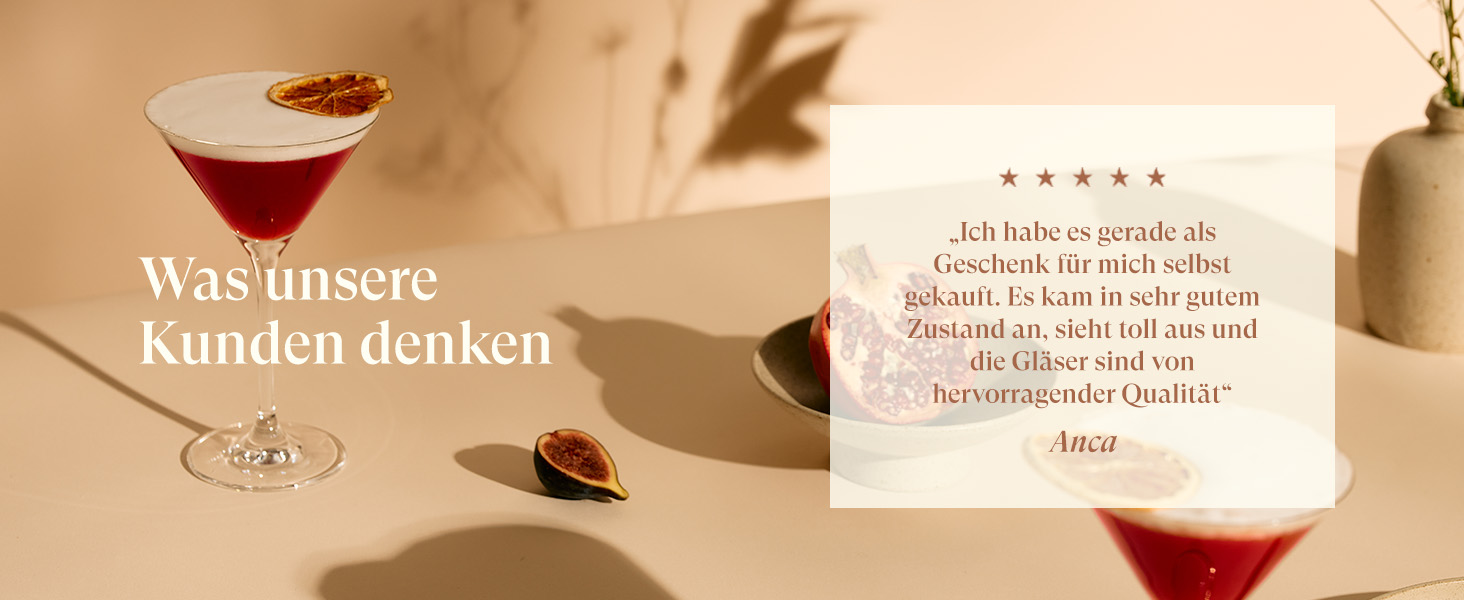 Коктейльний набір Cocora Martini-Set 8 предметів з нержавіючої сталі: шейкер, келихи для Мартіні, книга рецептів, подарункова упаковка (Чорний)