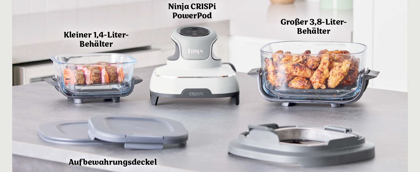 Портативна аерофритюрниця Ninja CRISPi 4-в-1, 3.8 л, 1700 Вт, біла