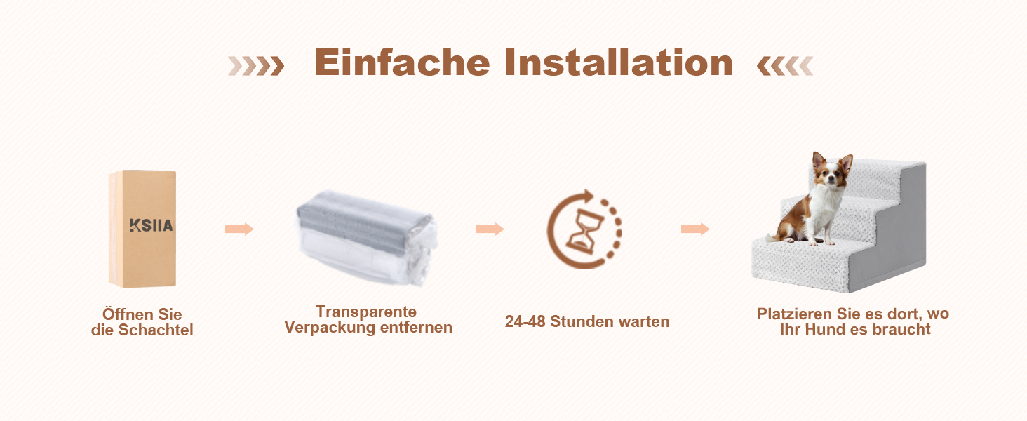 Східці для собак KSIIA, 44 см, знімний пральний чохол, для кішок та собак, протиковзкі, для ліжка/дивану, сірий, 60x38x44 см