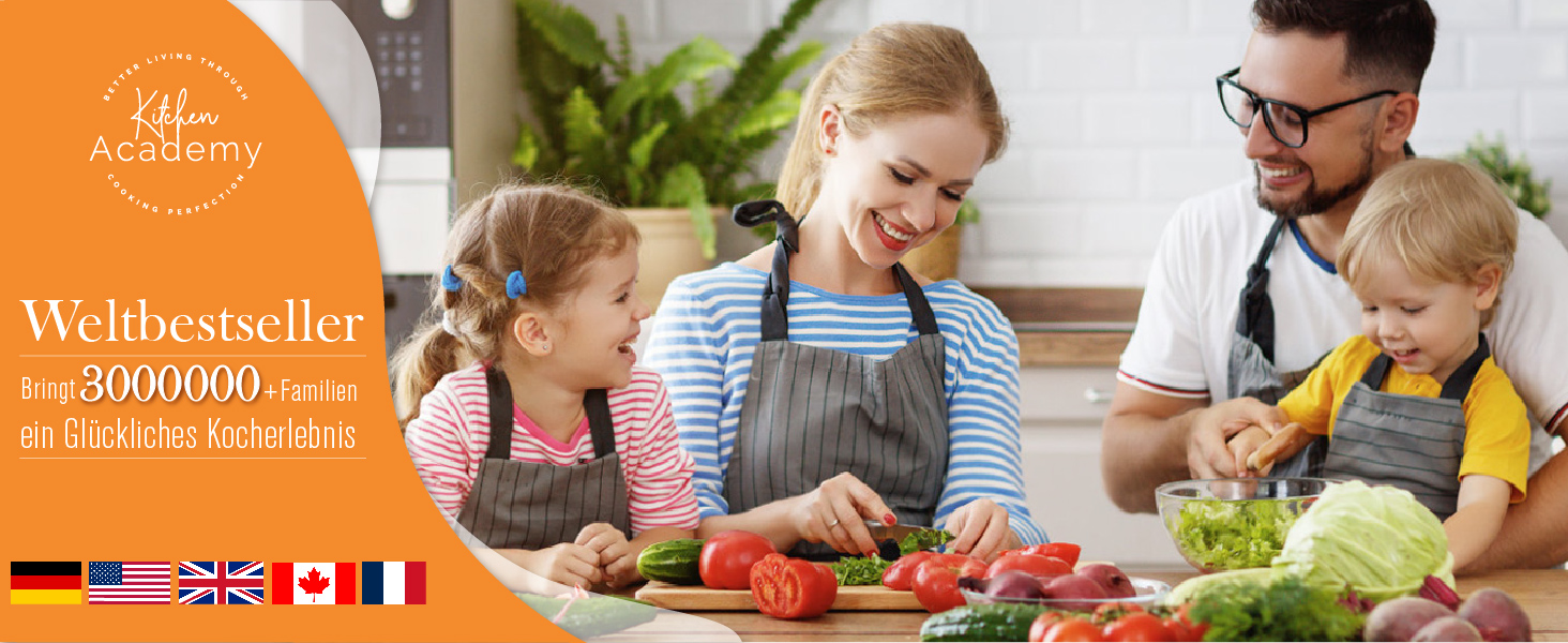 Набір каструль Kitchen Academy Induktion: 12 предметів з емальованого граніту, антипригарне покриття, PFOA та PFOS-free