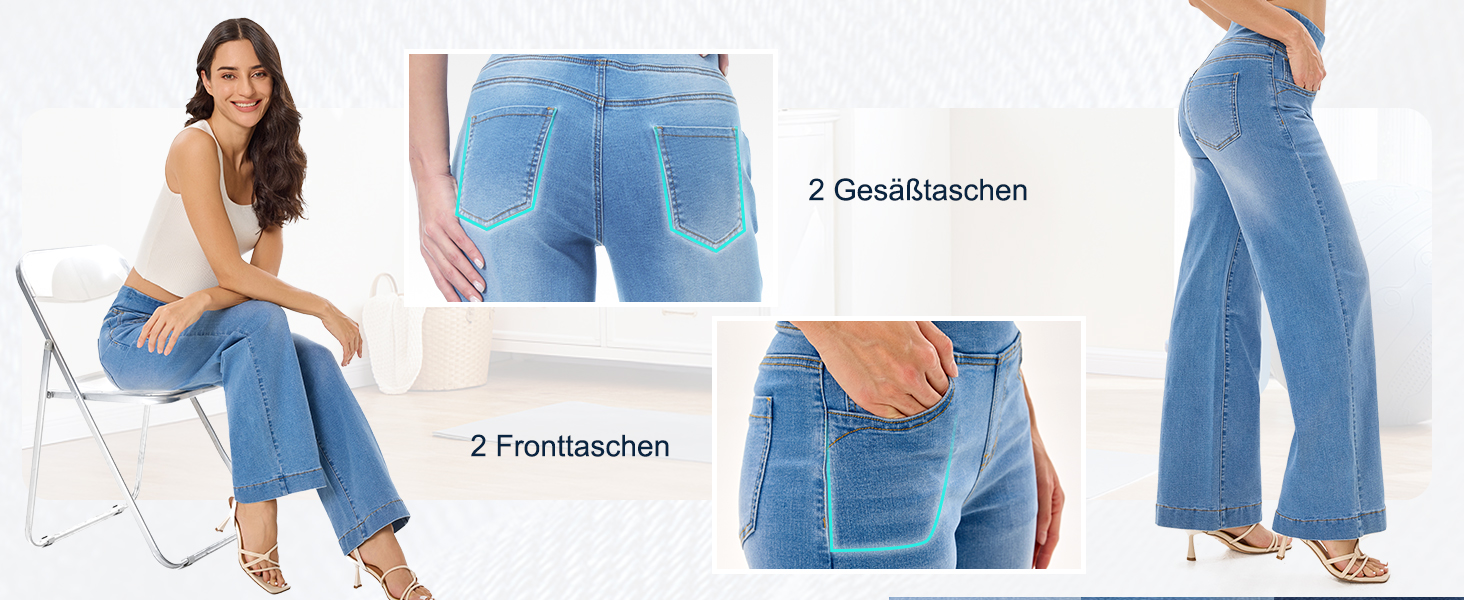 Джинси жіночі Baggy з широкими штанинами, висока талія, темно-сині, розмір 31