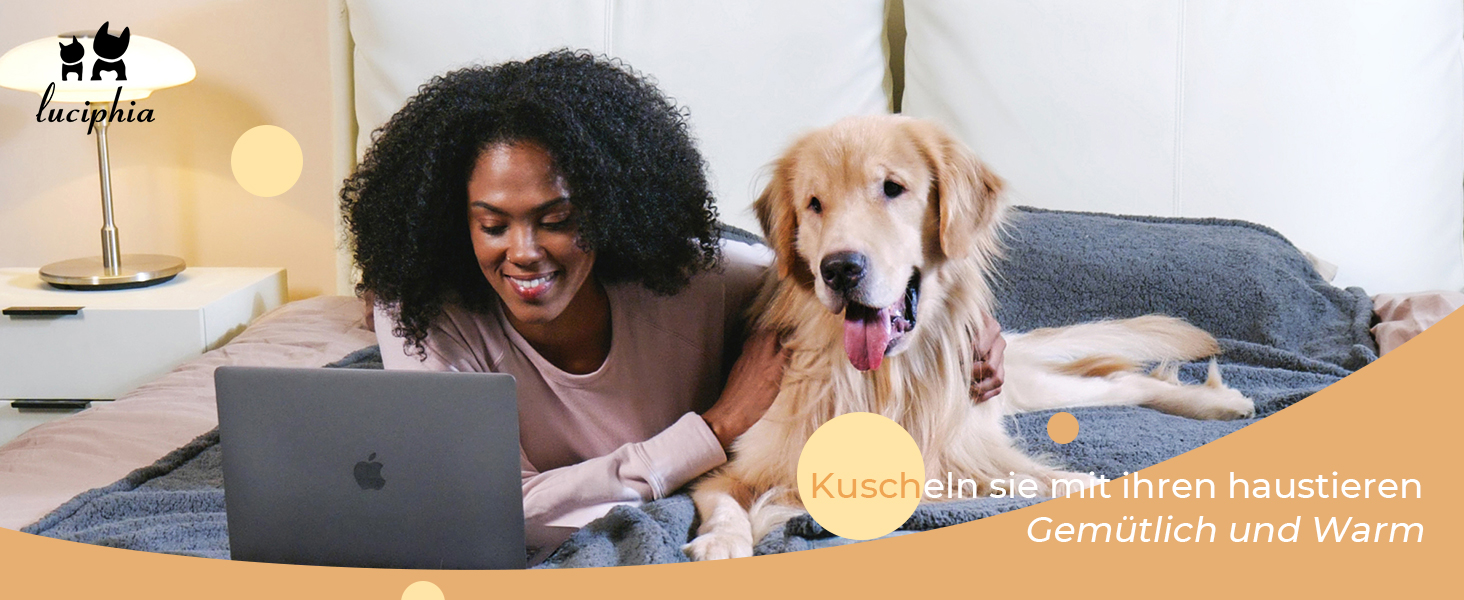 Водонепроникний плед для собак Luciphia, миючий, для собак, котів, цуценят, теплий, м'який флісовий плед Sherpa, для ліжка, дивану, канапи, сірий (102 * 145 см), розмір M (102 * 145 см)