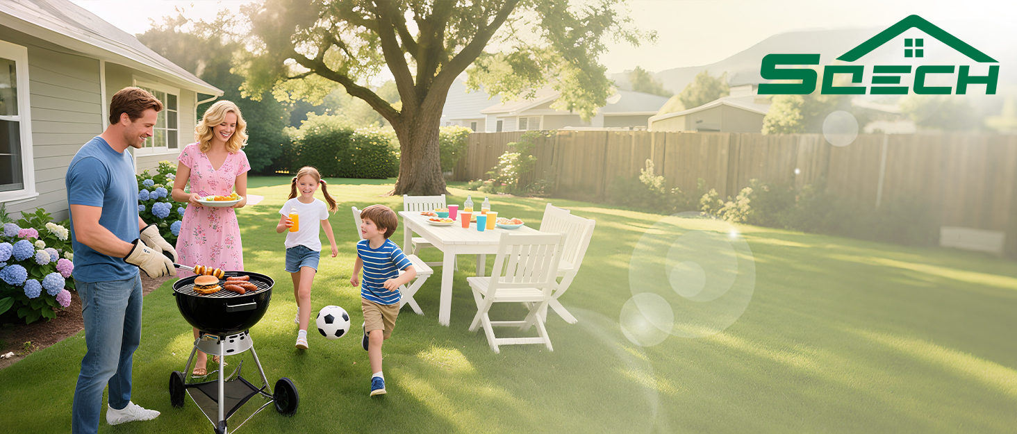 Інфрачервоний термометр SQECH для вимірювання температури від -50°C до 600°C, з регульованим коефіцієнтом випромінювання та кольоровою підсвічуванням, для приготування їжі, піци, холодильників, промисловості