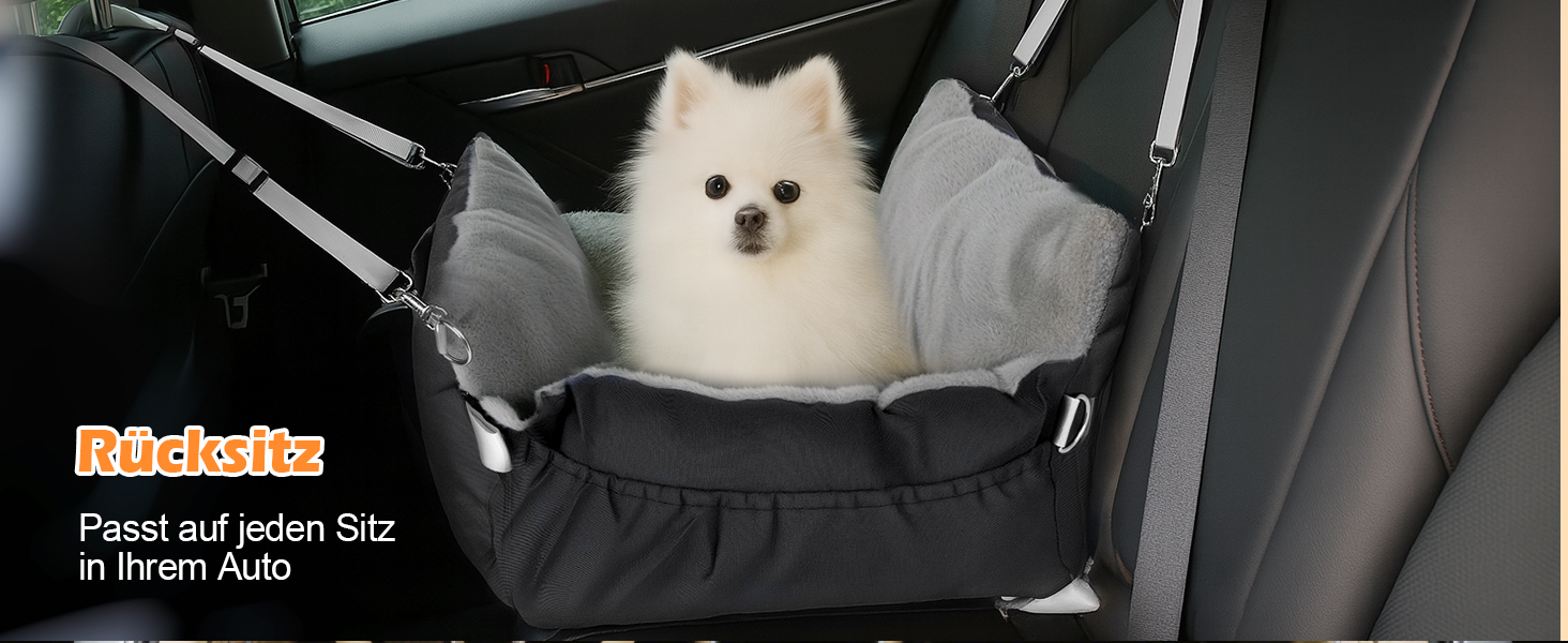 Автомобільний лежак для собак 3-в-1 - переноска, лежак, автокрісло для маленьких собак, чорний