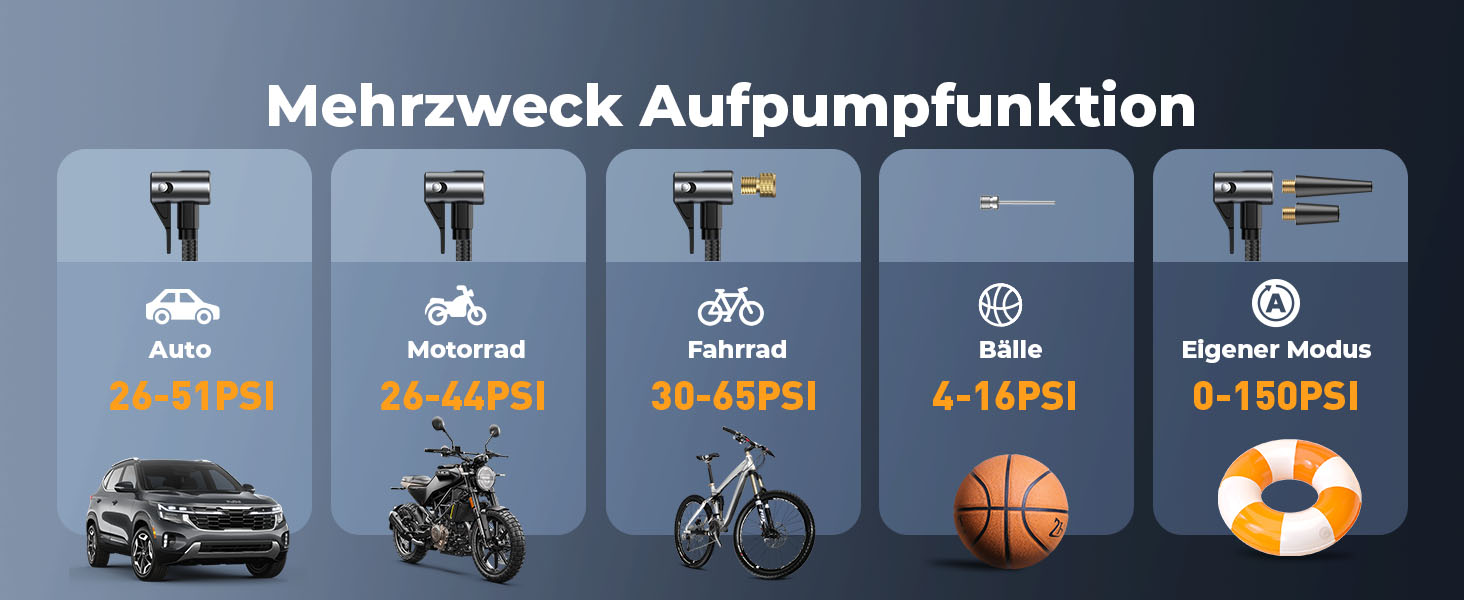 Powerbank для автомобіля YaberAuto AP02 з компресором, 150PSI, 4500A, для бензинових двигунів до 9.0L та дизельних до 8.0L, LED ліхтар 500 Lumen (4 режими), LCD дисплей 3.3