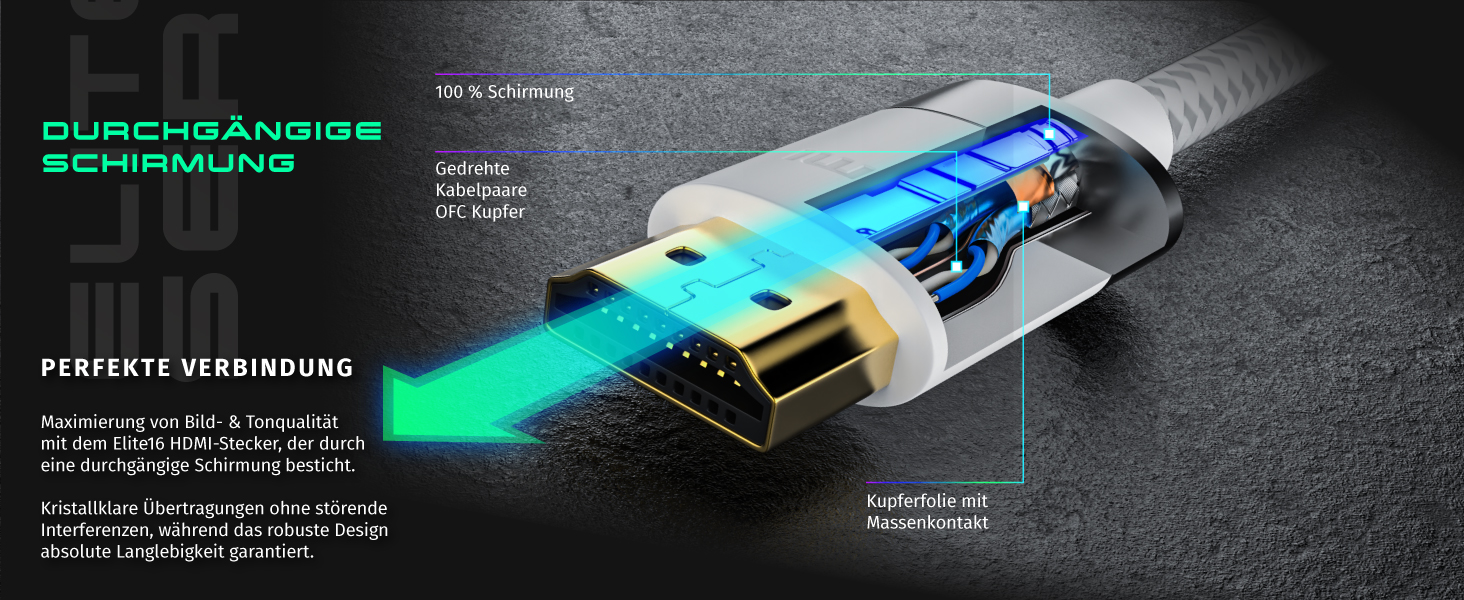 HDMI кабель 2.1 CSL 10м - 16K@30Hz, 8K@60Hz, 4K@120Hz - Ultra High Speed Ethernet 48Gbps - HDR 10+ eARC 3D VRR - для ігор, TV, PS5, Xbox