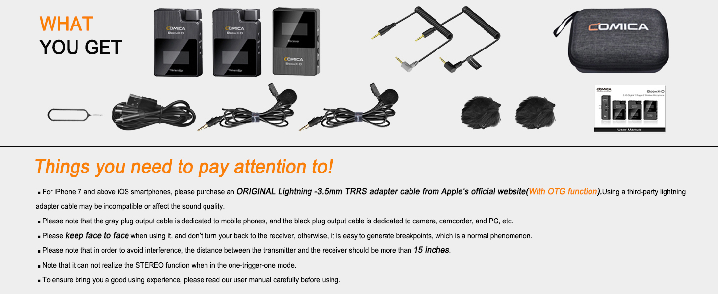 COMICA BoomX-D2: Бездротовий мікрофон для смартфона та ноутбука, USB-C, для блогінгу, подкастів, YouTube