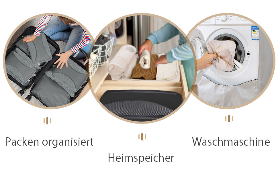 Органайзери для валізи Anjing Compression Cubes (10 шт.), сірі - компресійні куби для подорожей, набір для організації речей