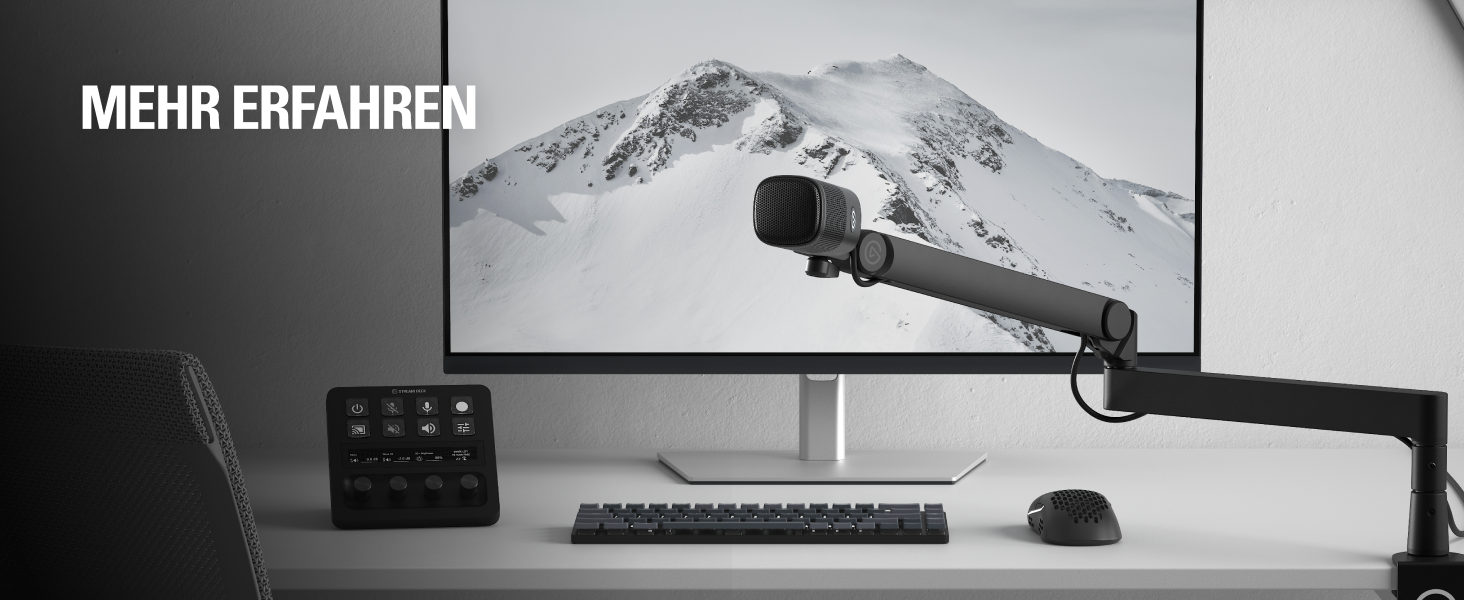 Elgato Wave:3 - Професійний USB-конденсаторний мікрофон для стрімінгу, подкастів, геймінгу та home office, безкоштовне програмне забезпечення для мікшування, плагіни звукових ефектів, захист від спотворень, Plug & Play, для Mac - PC мікрофон