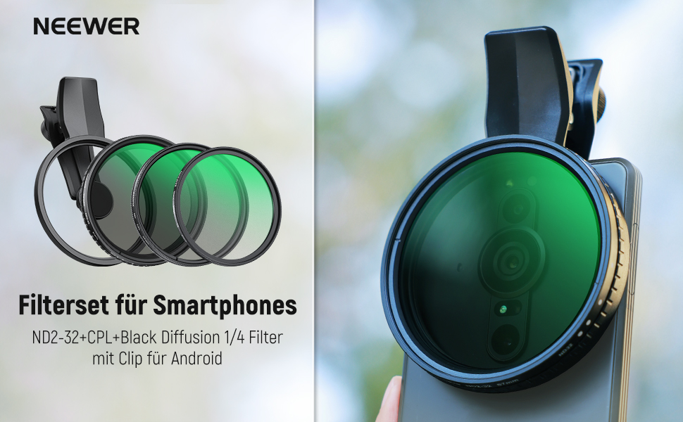 NEEWER Фільтр CPL 67mm для смартфонів та об'єктивів, циркулярний поляризаційний фільтр, сумісний з Android