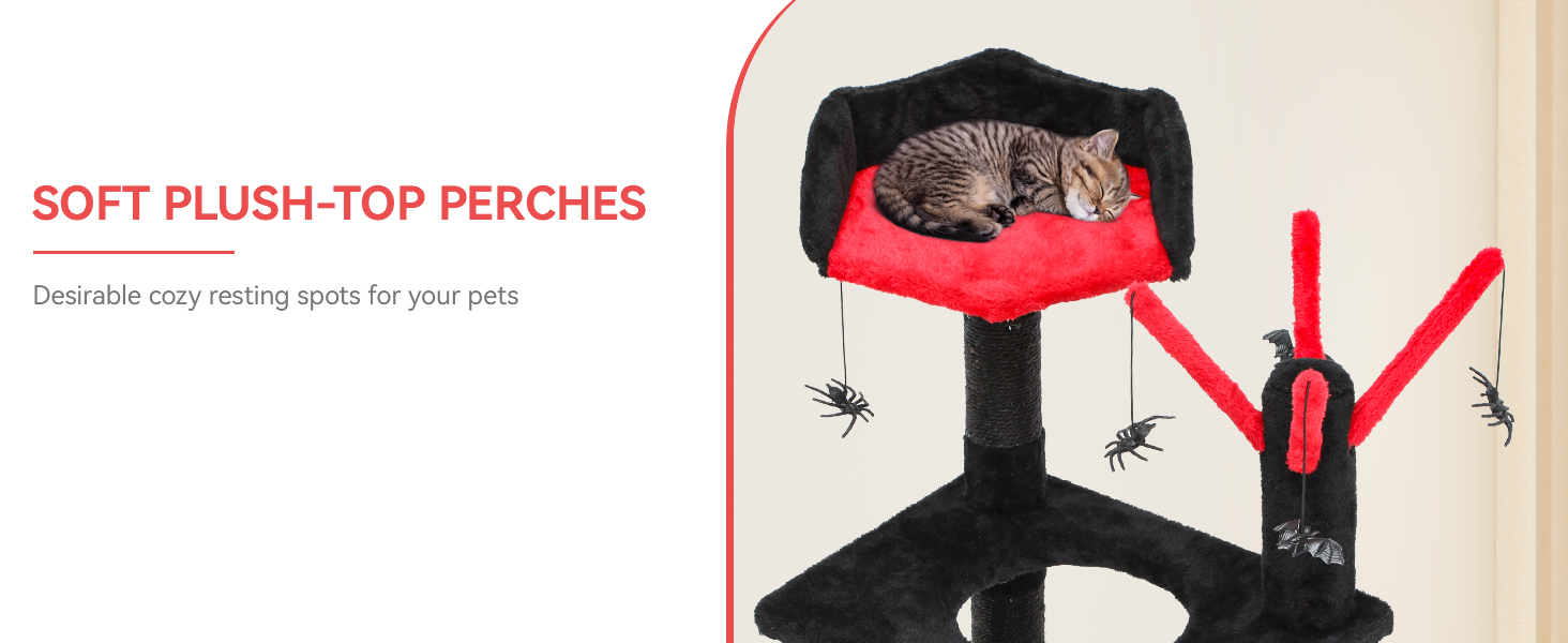 Кігтеточка YITAHOME Готичний XL, 160 см, з 4 колонами з сизалю, 1 дощечкою для шліфування, гамаком, 2 кулями-іграшками, платформами для сну, чорна