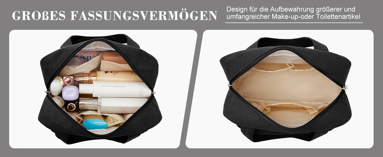 Косметичка для жінок Kalidi з багатьма відділеннями та відділенням для пензликів - велика органайзер для макіяжу та косметики, валіза, чорно-зелений колір